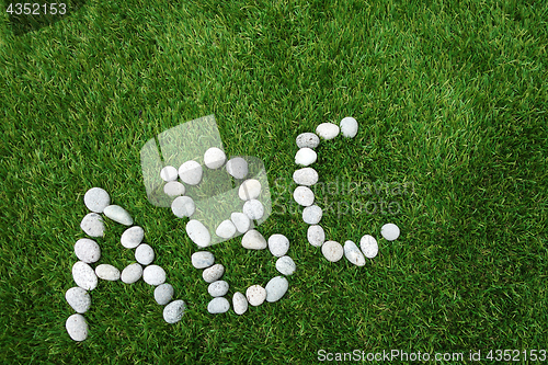 Image of Letters A B C combined from white stones