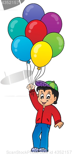 Image of Boy with party balloons theme 1