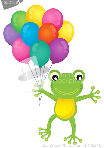 Image of Frog with party balloons theme image 1