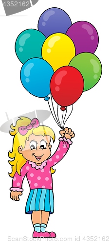 Image of Girl with party balloons theme 1
