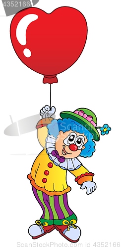 Image of Clown with heart shaped balloon theme 1