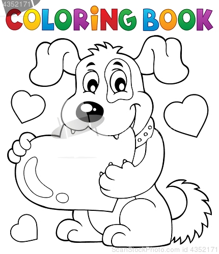 Image of Coloring book Valentine dog theme 1