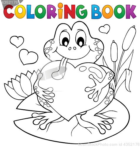 Image of Coloring book Valentine frog