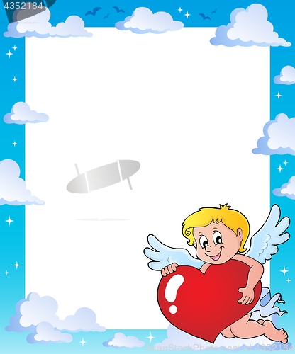 Image of Cupid holding stylized heart frame 1