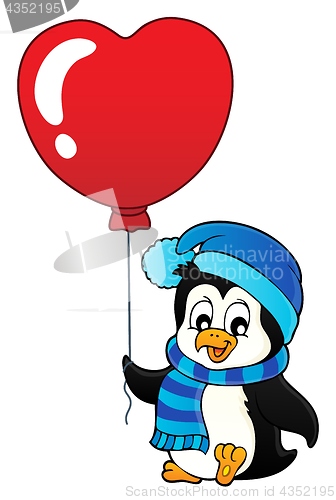 Image of Cute Valentine penguin theme image 1