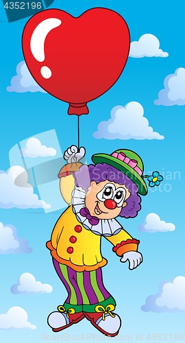 Image of Clown with heart shaped balloon theme 2
