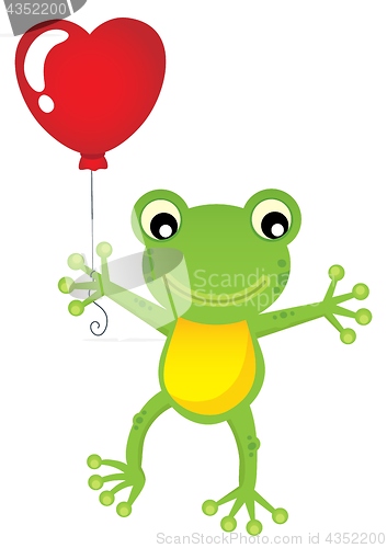 Image of Frog with heart shaped balloon theme 1