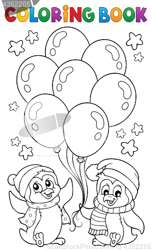 Image of Coloring book party penguins 1