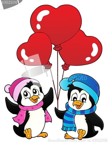 Image of Valentine penguins thematics 1