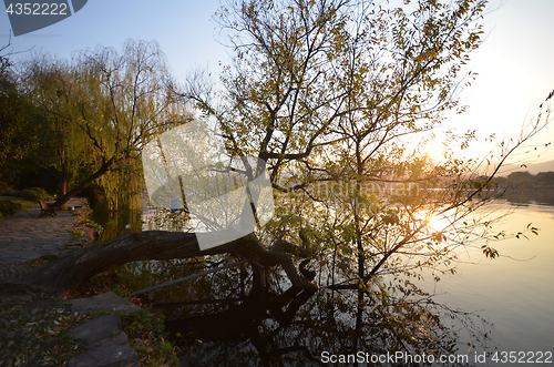 Image of Sunset at the West Lake in Hangzhou,China