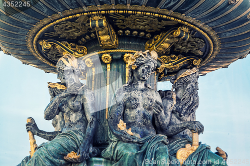 Image of Fountain at Place de la Concorde in Paris France 