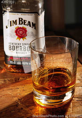 Image of glass of Jim Beam whisky