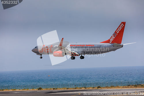 Image of ARECIFE, SPAIN - APRIL, 16 2017: Boeing 737-800 of Jet2 with the