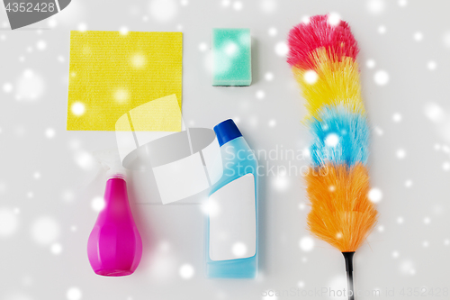 Image of cleaning stuff on white background