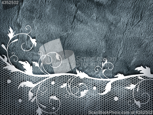 Image of natural fur background with lace
