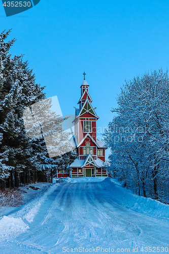 Image of Church in wintry surroundings