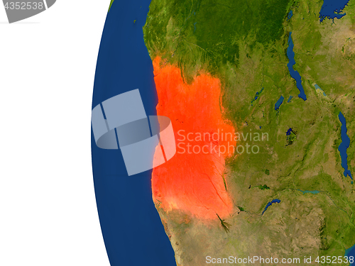 Image of Angola on globe