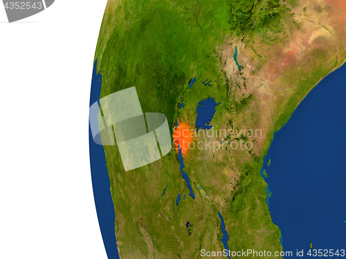 Image of Burundi on globe