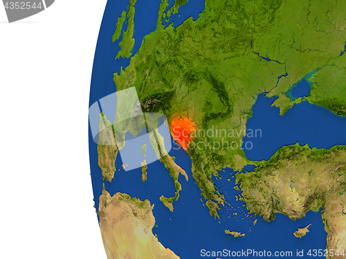 Image of Bosnia on globe