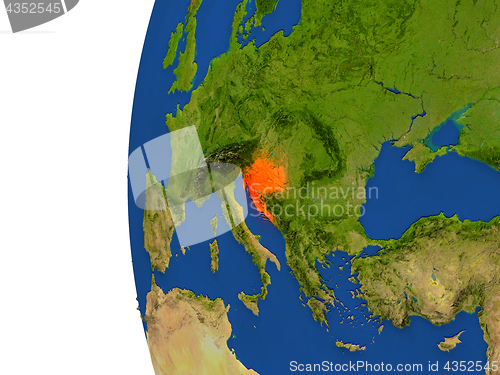 Image of Croatia on globe