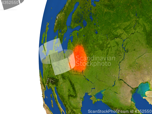 Image of Belarus on globe