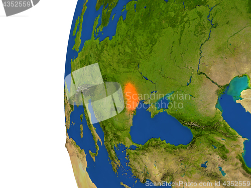 Image of Moldova on globe