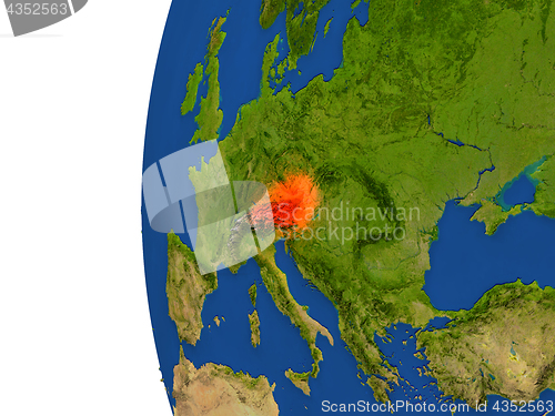 Image of Austria on globe