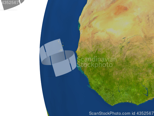 Image of Gambia on globe