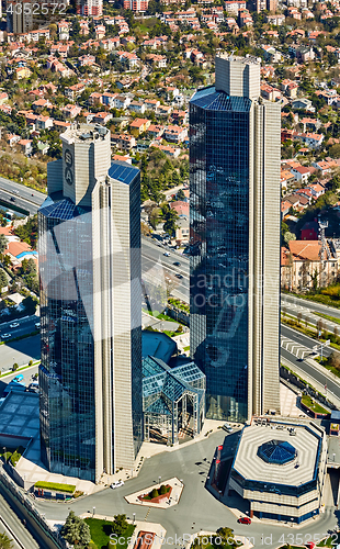 Image of Istanbul, Turkey - April 3, 2017: Arial view the Levent Business District.