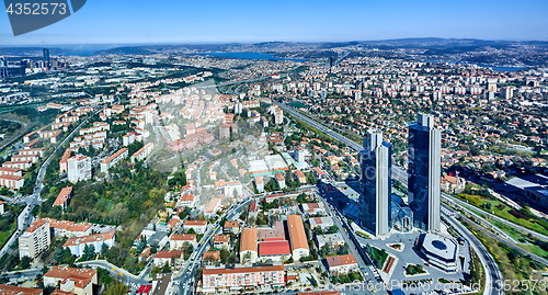 Image of Istanbul, Turkey - April 3, 2017: Arial view the Levent Business District.