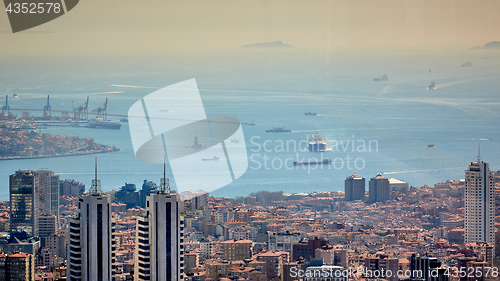 Image of Aerial view of Istanbul and Bosphorus