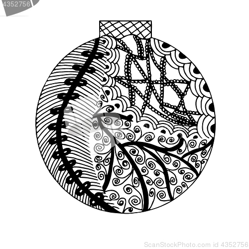 Image of Handdrawn ball in black and white