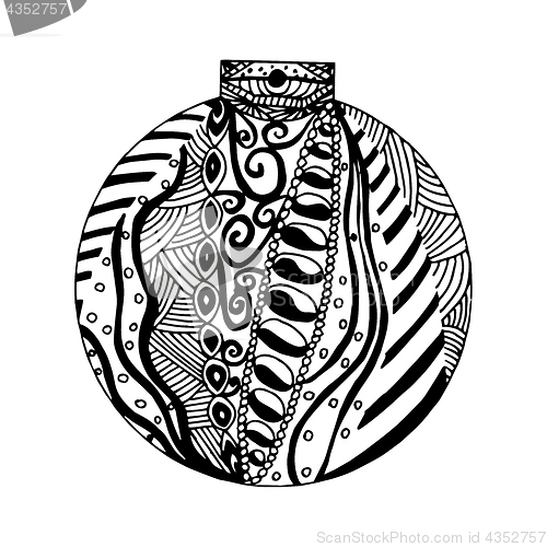 Image of Handdrawn black and white ball