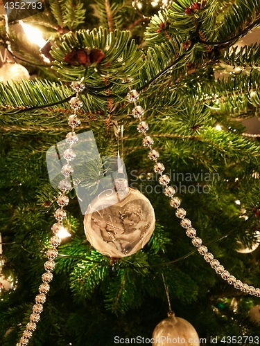 Image of Christmas Decorations On Tree