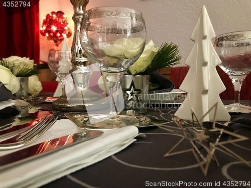 Image of Table setting for celebration Christmas