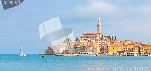 Image of Panoramic view on old town Rovinj, Croatia.