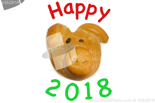 Image of baked lucky pig as talisman for new year 2018