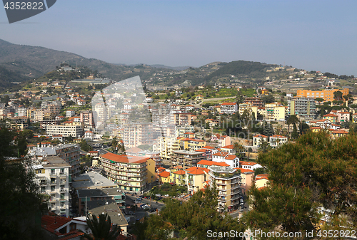 Image of Sanremo or San Remo on Italian coast, areal view