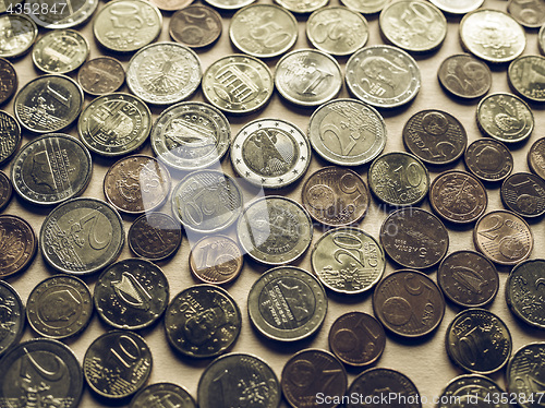 Image of Vintage Euro coins background