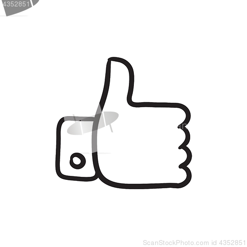 Image of Thumb up sketch icon.