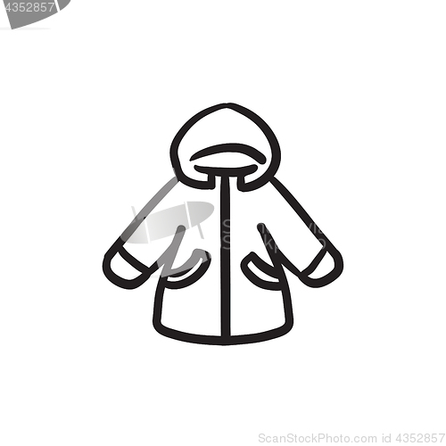 Image of Winter jacket sketch icon.