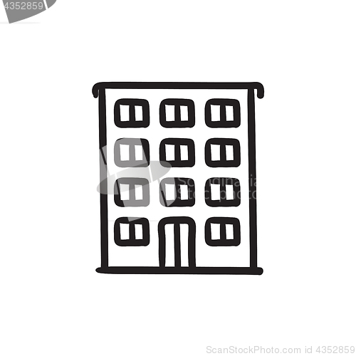 Image of Residential building sketch icon.