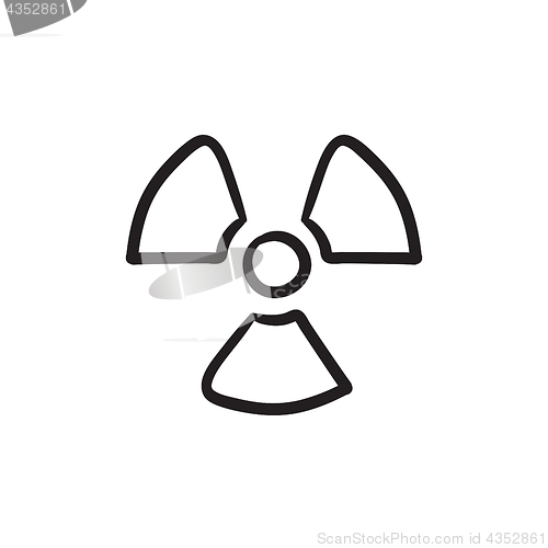 Image of Ionizing radiation sign sketch icon.