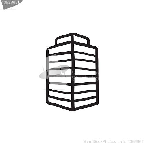 Image of Office building sketch icon.