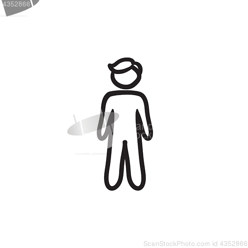 Image of Businessman standing sketch icon.
