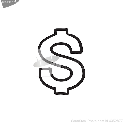 Image of Dollar symbol sketch icon.