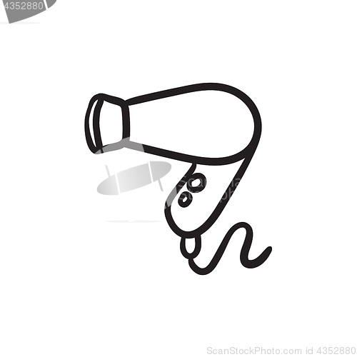 Image of Hair dryer sketch icon.