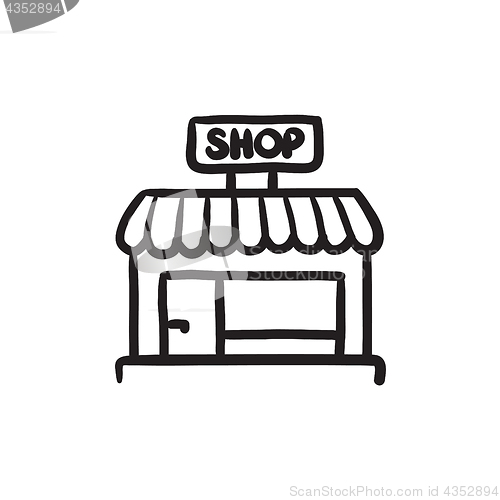 Image of Shop store sketch icon.