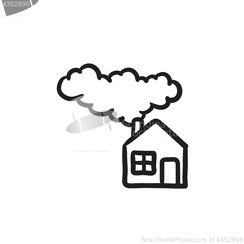 Image of Save energy house sketch icon.