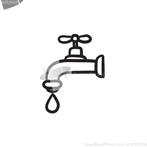 Image of Dripping tap with drop sketch icon.